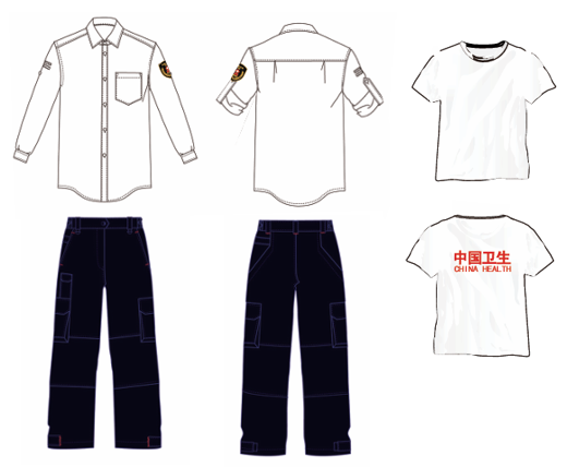 卫生应急服装——夏装衬衫、哈弗红速干翻领、夏裤